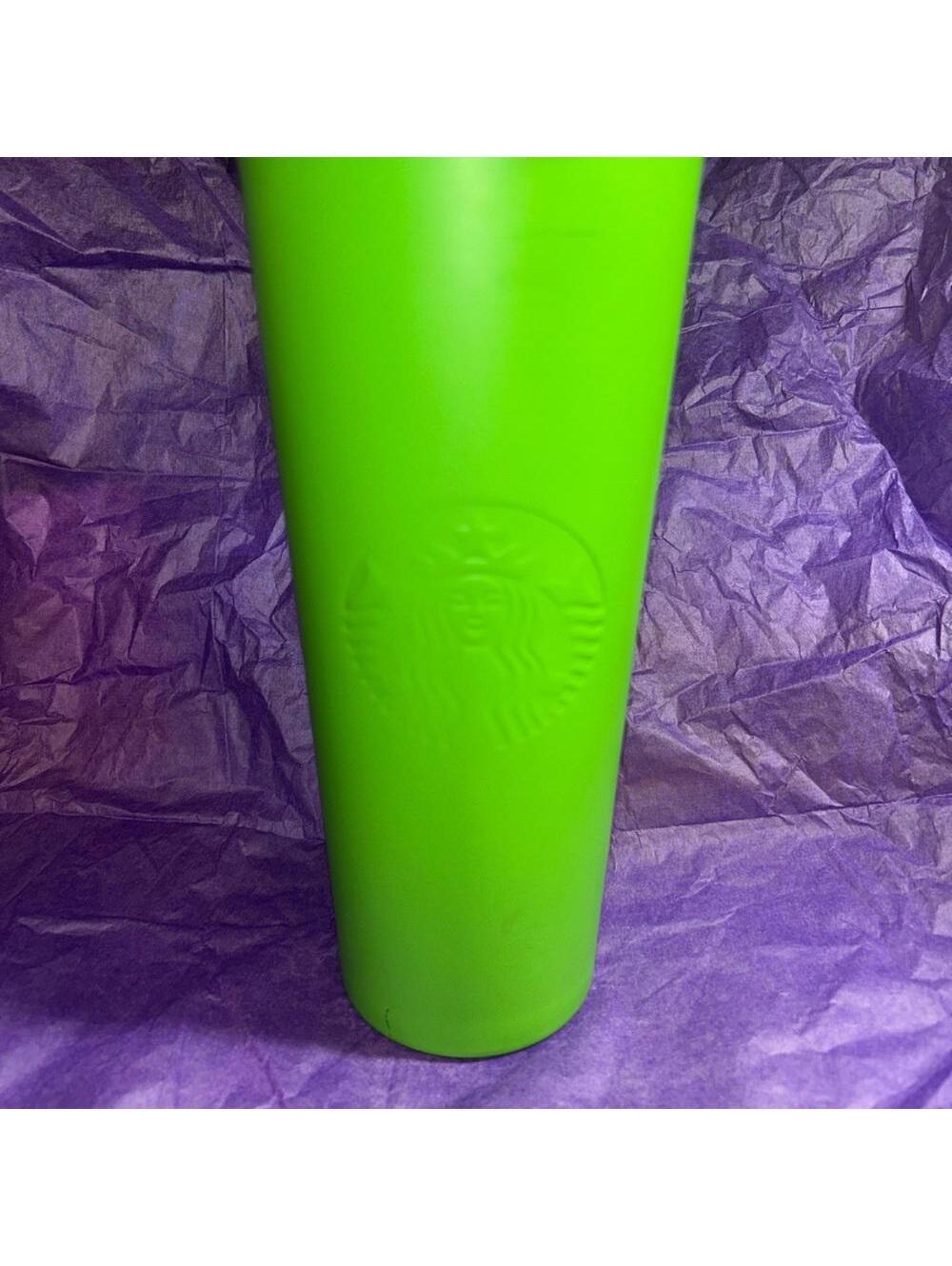Starbucks 2015 Matte Neon Green Reusable Tumbler Cup with Lid